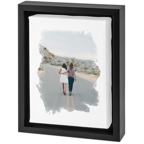 Brushstrokes Tabletop Framed Canvas Print, 5x7, Black, Tabletop Framed Canvas Prints, White