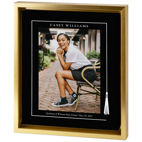 Tassel Border Tabletop Framed Canvas Print, 8x10, Gold, Tabletop Framed Canvas Prints, Black