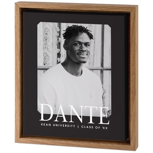 Dark Neutral Grad Tabletop Framed Canvas Print, 8x10, Natural, Tabletop Framed Canvas Prints, Gray, charcoal