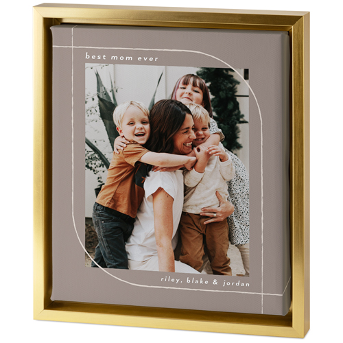 Rounded Mod Border Tabletop Framed Canvas Print, 8x10, Gold, Tabletop Framed Canvas Prints, Gray, ash