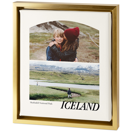 Travel Arch Collage Tabletop Framed Canvas Print, 8x10, Gold, Tabletop Framed Canvas Prints, White