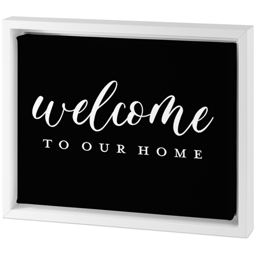 Welcome Home Script Tabletop Framed Canvas Print, 8x10, White, Tabletop Framed Canvas Prints, Multicolor