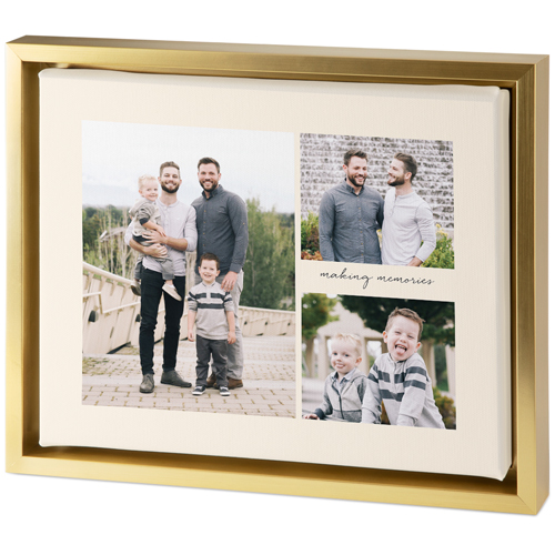Text Gallery of Three Tabletop Framed Canvas Print, 8x10, Gold, Tabletop Framed Canvas Prints, Multicolor