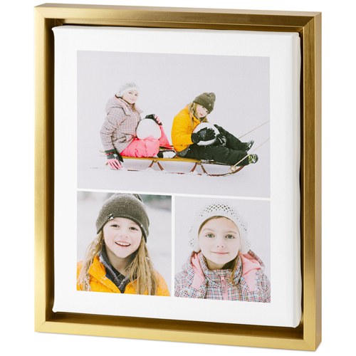 Gallery of Three Portrait Tabletop Framed Canvas Print, 8x10, Gold, Tabletop Framed Canvas Prints, Multicolor