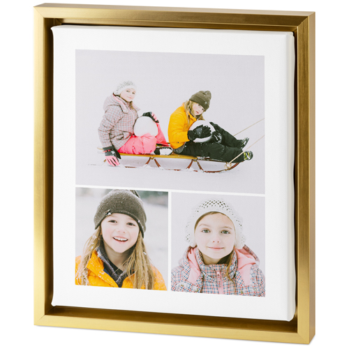 Gallery of Three Portrait Tabletop Framed Canvas Print, 8x10, Gold, Tabletop Framed Canvas Prints, Multicolor, multi