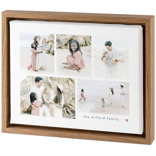 Modern Heart Collage Tabletop Framed Canvas Print, 8x10, Natural, Tabletop Framed Canvas Prints, White