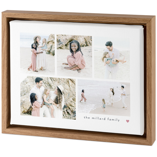 Modern Heart Collage Tabletop Framed Canvas Print, 8x10, Natural, Tabletop Framed Canvas Prints, White, white