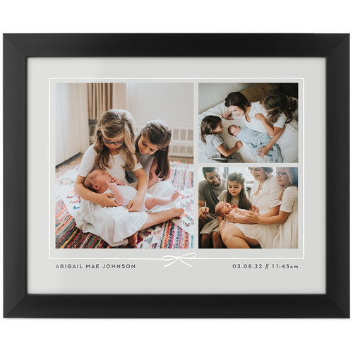 Bow Border Collage Tabletop Framed Prints, Black, None, 8x10, Gray, silver lining