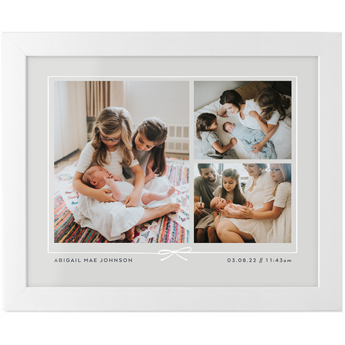 Bow Border Collage Tabletop Framed Prints, White, None, 8x10, Gray