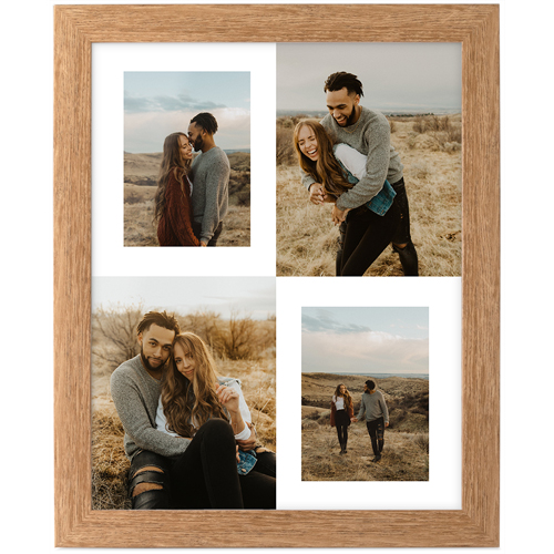 Minimal Gallery of Four Portrait Tabletop Framed Prints, Natural, None, 8x10, Multicolor