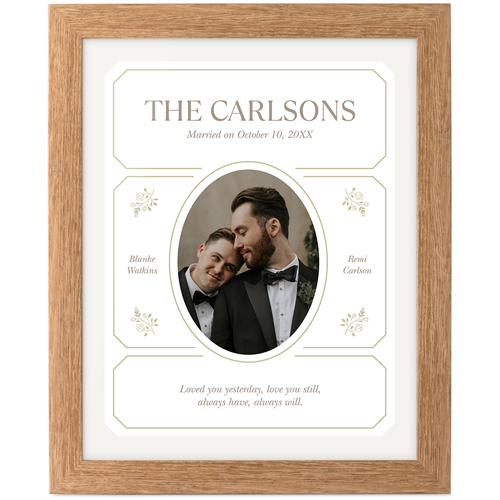 Vintage Stationery Frame Tabletop Framed Prints, Natural, None, 8x10, White, white