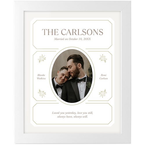 Vintage Stationery Frame Tabletop Framed Prints, White, None, 8x10, White, white