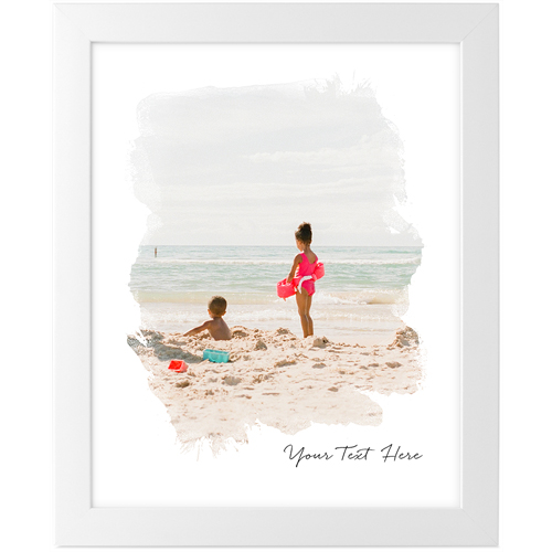 Brushstrokes Tabletop Framed Prints, White, None, 8x10, White, white