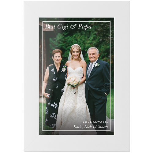 Text Overlay Border Tabletop Framed Prints, White, None, 4x6, White, white