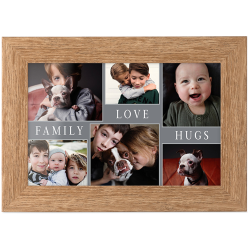 Hug Family Tabletop Framed Prints, Natural, None, 4x6, Gray