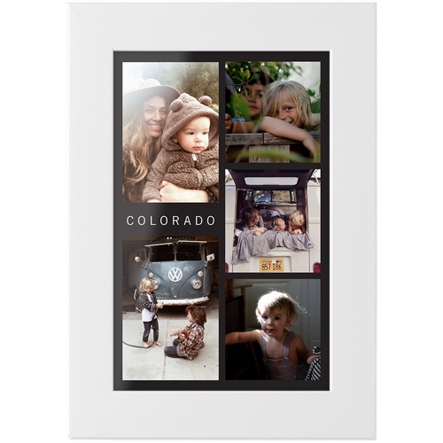 Minimalist Gallery of Five Tabletop Framed Prints, White, None, 4x6, Multicolor