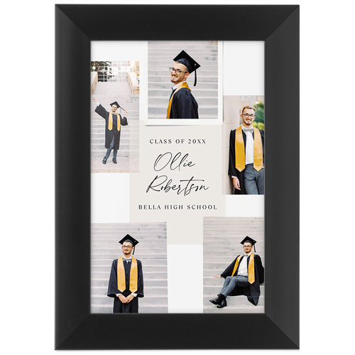 Handwritten Note Collage Tabletop Framed Prints, Black, None, 4x6, Beige