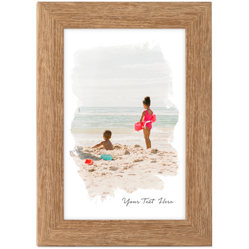 Brushstrokes Tabletop Framed Prints, Natural, None, 4x6, White, white