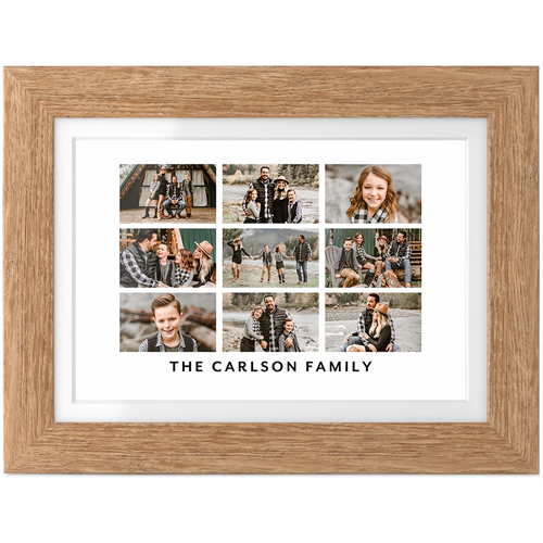 Grid Gallery of Nine Tabletop Framed Prints, Natural, White, 4x6, Multicolor, multi