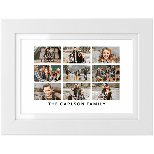 Grid Gallery of Nine Tabletop Framed Prints, White, White, 4x6, Multicolor