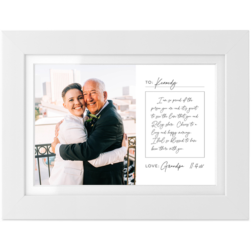 Handwritten Letter Tabletop Framed Prints, White, White, 4x6, White