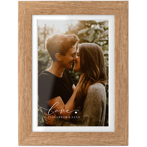 Love Script Portrait Tabletop Framed Prints, Natural, White, 4x6, White