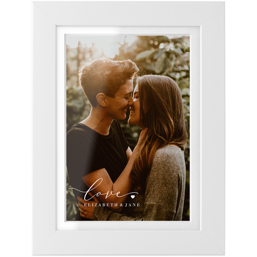 Love Script Portrait Tabletop Framed Prints, White, White, 4x6, White, white