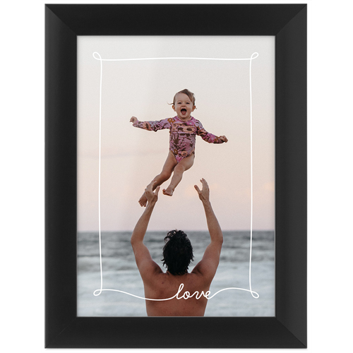 Love Border Tabletop Framed Prints, Black, None, 5x7, White