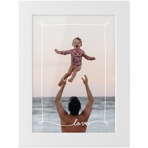Love Border Tabletop Framed Prints, White, None, 5x7, White