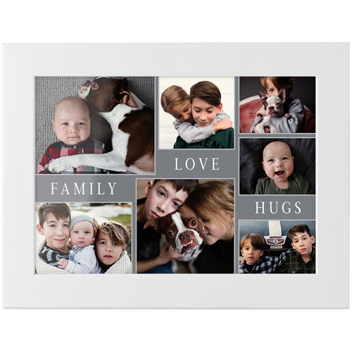 Hug Family Tabletop Framed Prints, White, None, 5x7, Gray, slate