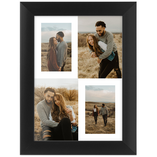 Minimal Gallery of Four Portrait Tabletop Framed Prints, Black, None, 5x7, Multicolor, multi