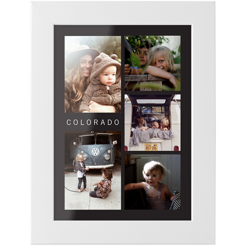 Minimalist Gallery of Five Tabletop Framed Prints, White, None, 5x7, Multicolor
