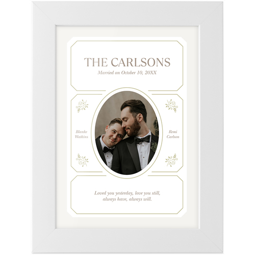 Vintage Stationery Frame Tabletop Framed Prints, White, None, 5x7, White