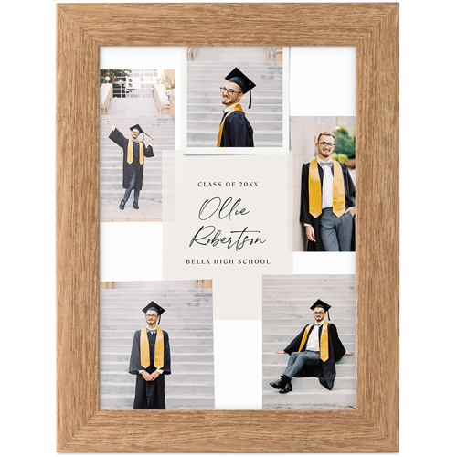 Handwritten Note Collage Tabletop Framed Prints, Natural, None, 5x7, Beige, wheat