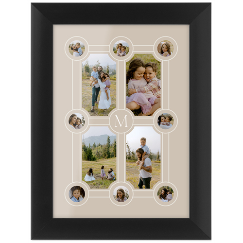 Vintage FamilyTree Tabletop Framed Prints, Black, None, 5x7, Beige