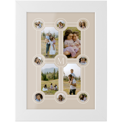 Vintage FamilyTree Tabletop Framed Prints, White, None, 5x7, Beige, wheat