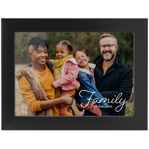 Family Script Tabletop Framed Prints, Black, None, 5x7, White