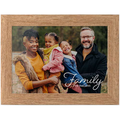 Family Script Tabletop Framed Prints, Natural, None, 5x7, White