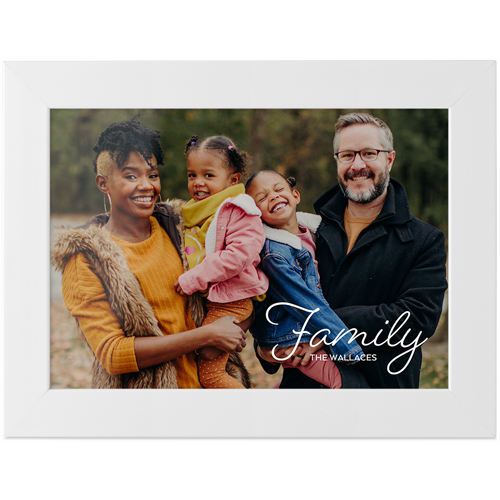 Family Script Tabletop Framed Prints, White, None, 5x7, White