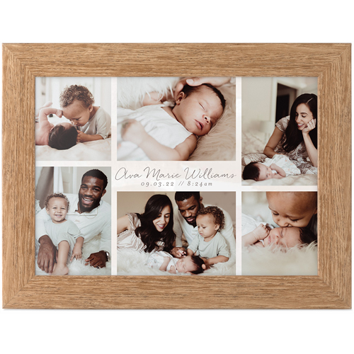Text Gallery of Six Tabletop Framed Prints, Natural, None, 5x7, Multicolor