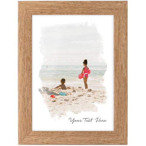 Brushstrokes Tabletop Framed Prints, Natural, None, 5x7, White