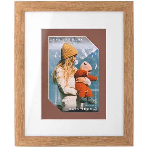 Modern Shape Frame Tabletop Framed Prints, Natural, White, 5x7, Brown, sap