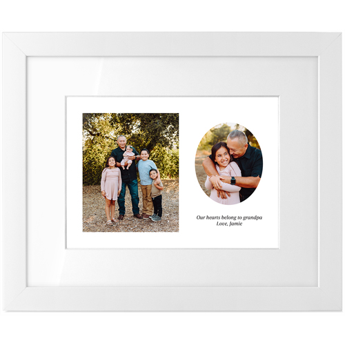 Oval Vignette Tabletop Framed Prints, White, White, 5x7, White, white