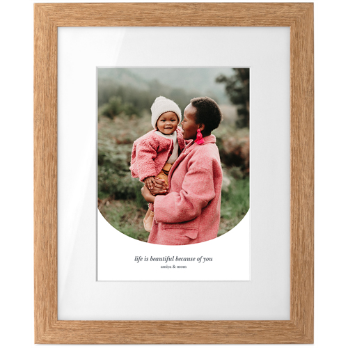 Curved Frame Tabletop Framed Prints, Natural, White, 5x7, White, white