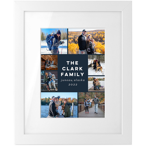 Gallery of Eight Portrait Tabletop Framed Prints, White, White, 5x7, Multicolor, multi