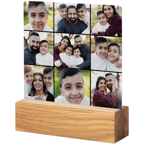Grid Gallery of Nine Tabletop Metal Prints, 5x5, Natural, Multicolor