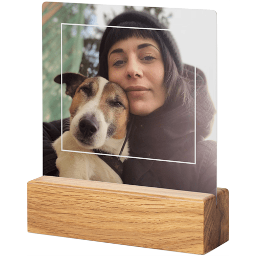 Simple Line Frame Tabletop Metal Prints, 5x5, Natural, White