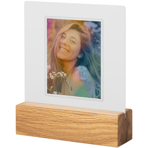 Rainbow Aura Frame Tabletop Metal Prints, 5x5, Natural, White