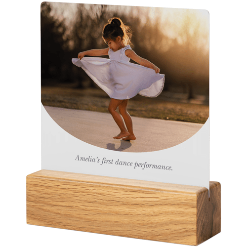 Curved Frame Tabletop Metal Prints, 5x5, Natural, White, white