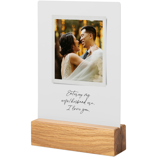 Sentimental Note Tabletop Metal Prints, 5x7, Natural, White